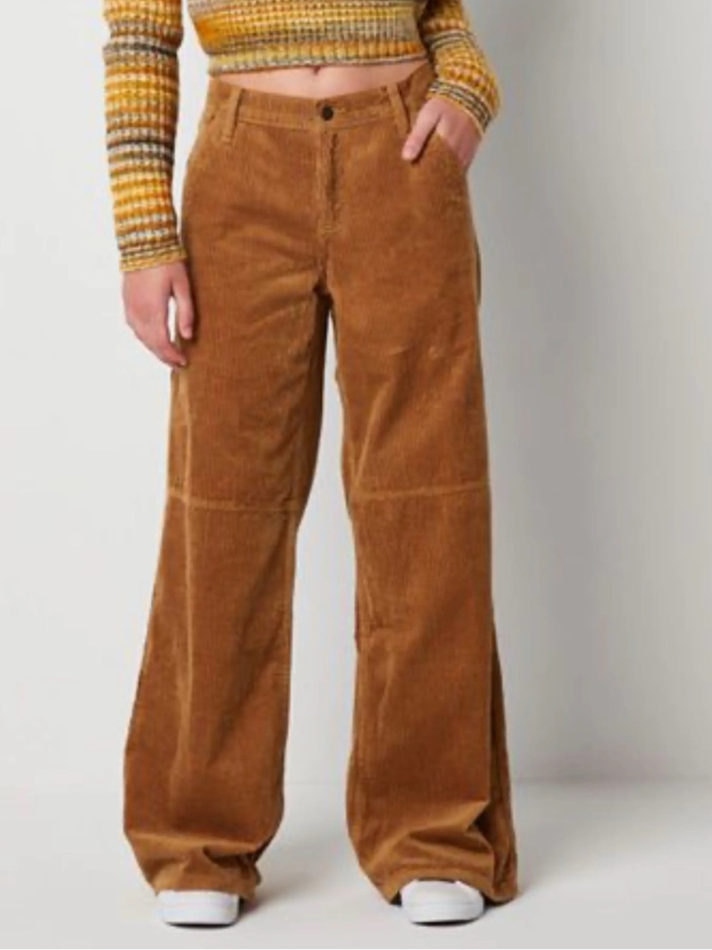 NWT Arizona Jean Company Wide Leg Corduroy Rust Colored Baggy Pants, size 13